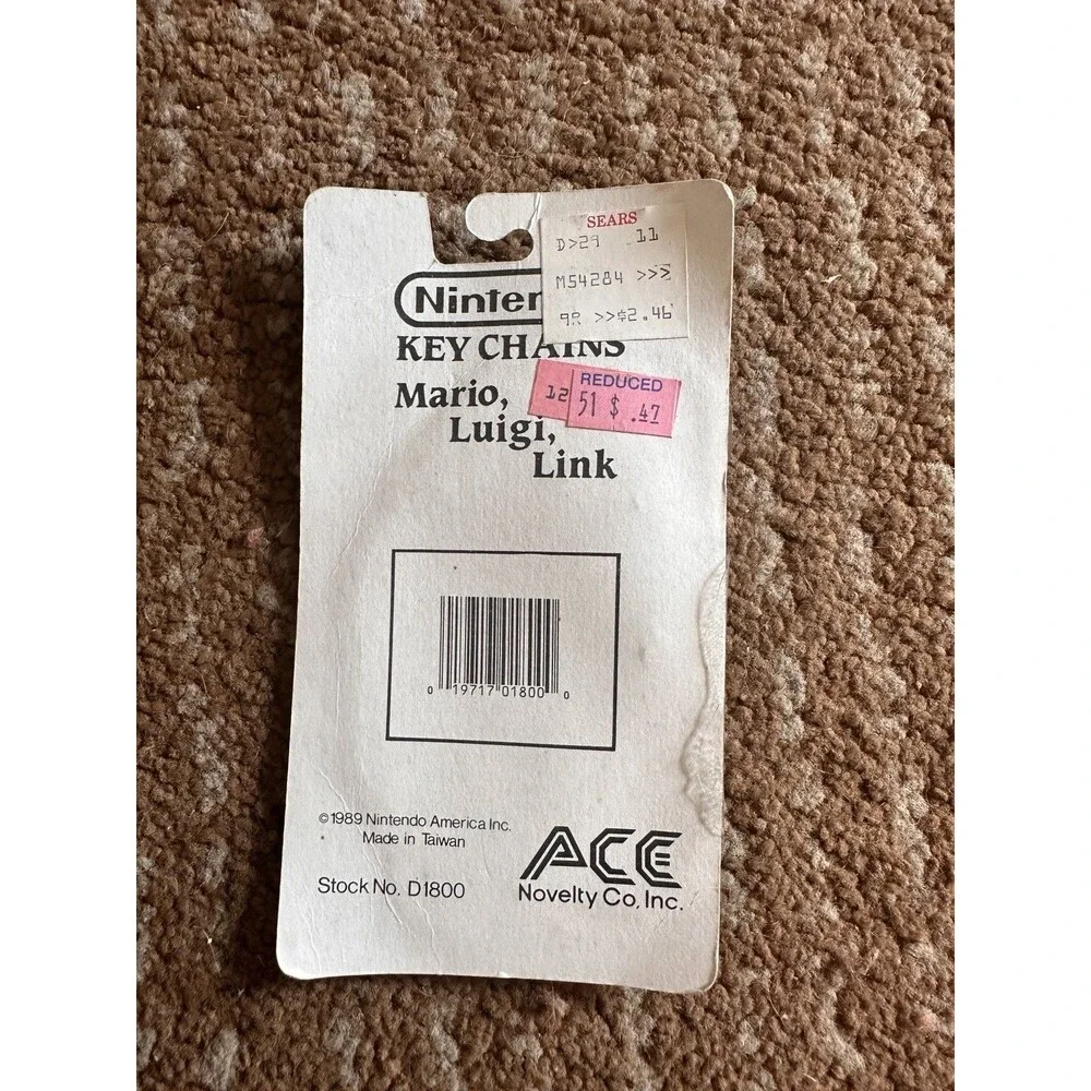 Nintendo Keychain 1989 Dead Stock, Rare, Hammer Brother